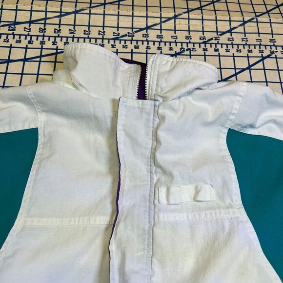 Eagles Ridge Full Zip Windbreaker Size Large Retro Geometric White Jacket - Picture 6 of 13